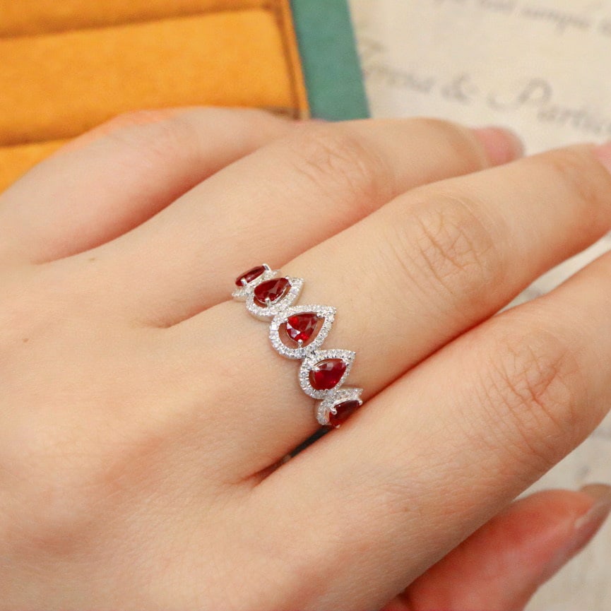 14k Gold 1.22 Ctw Natural Ruby & Diamond Ring - 4