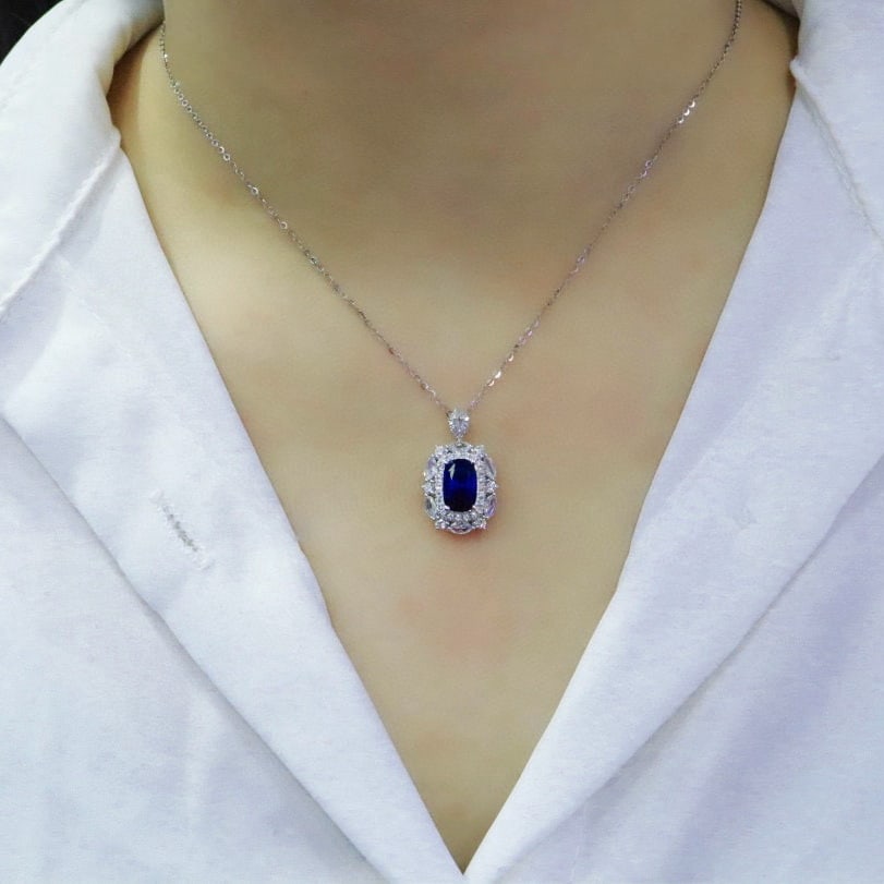 14k Gold 3.43 Ctw Natural Sapphire & Diamond Ring/pendant( Without Chain ) - 7