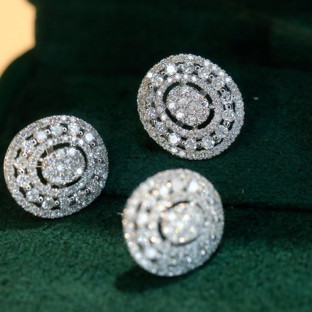 14k Gold 1.00 Ct Natural H Diamond Earrings - 2