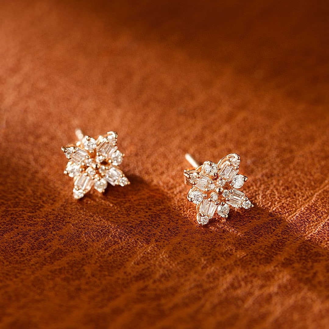 14k Gold 0.28 Ctw Natural H Diamond Earrings - 2