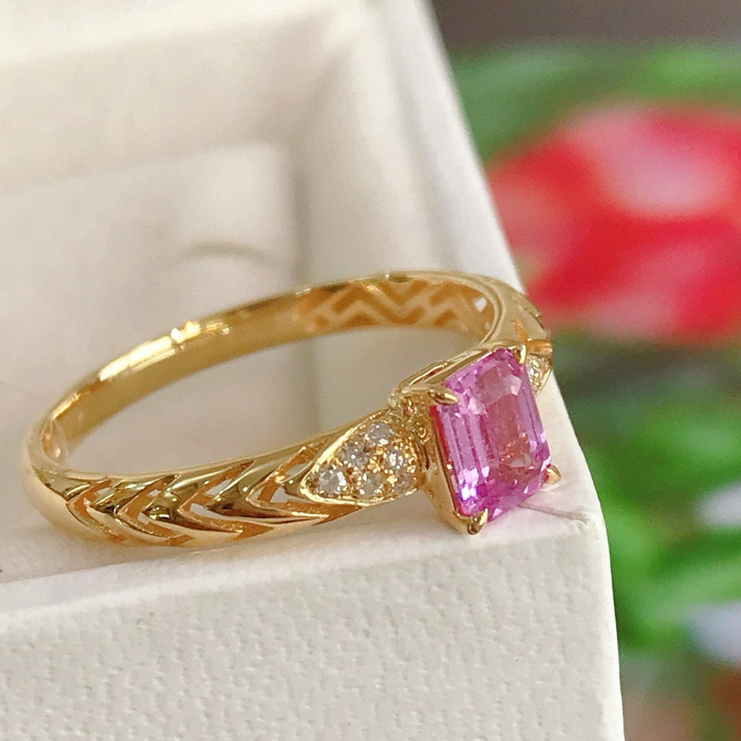 14k Gold 0.76 Ctw Natural Sapphire & Diamond Ring - 2