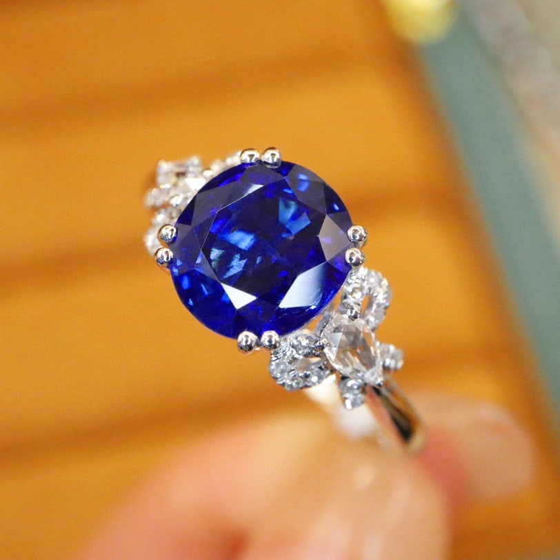 14k Gold 2.15 Ctw Natural Sapphire & Diamond Ring - 2