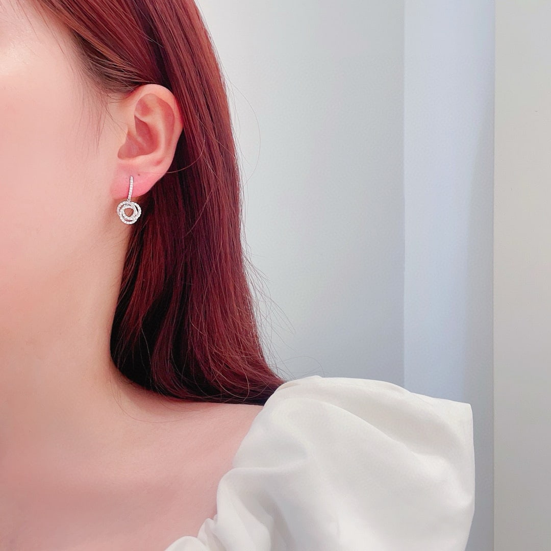 14k Gold 0.64 Ct Natural H Diamond Earrings - 4