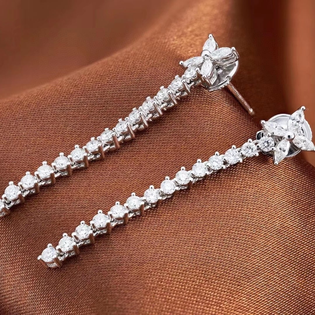 14k Gold 1.66 Ctw Natural H Diamond Earrings - 2