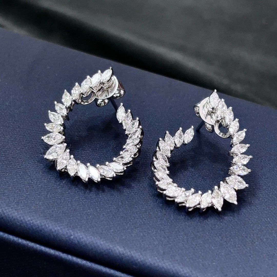 14k Gold 2.00 Ct Natural H Diamond Earrings - 3