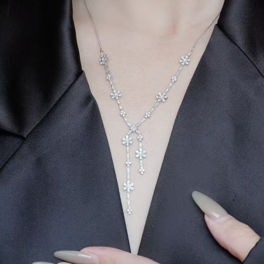 14k Gold 2.18 Ct Natural H Diamond Necklace - 4