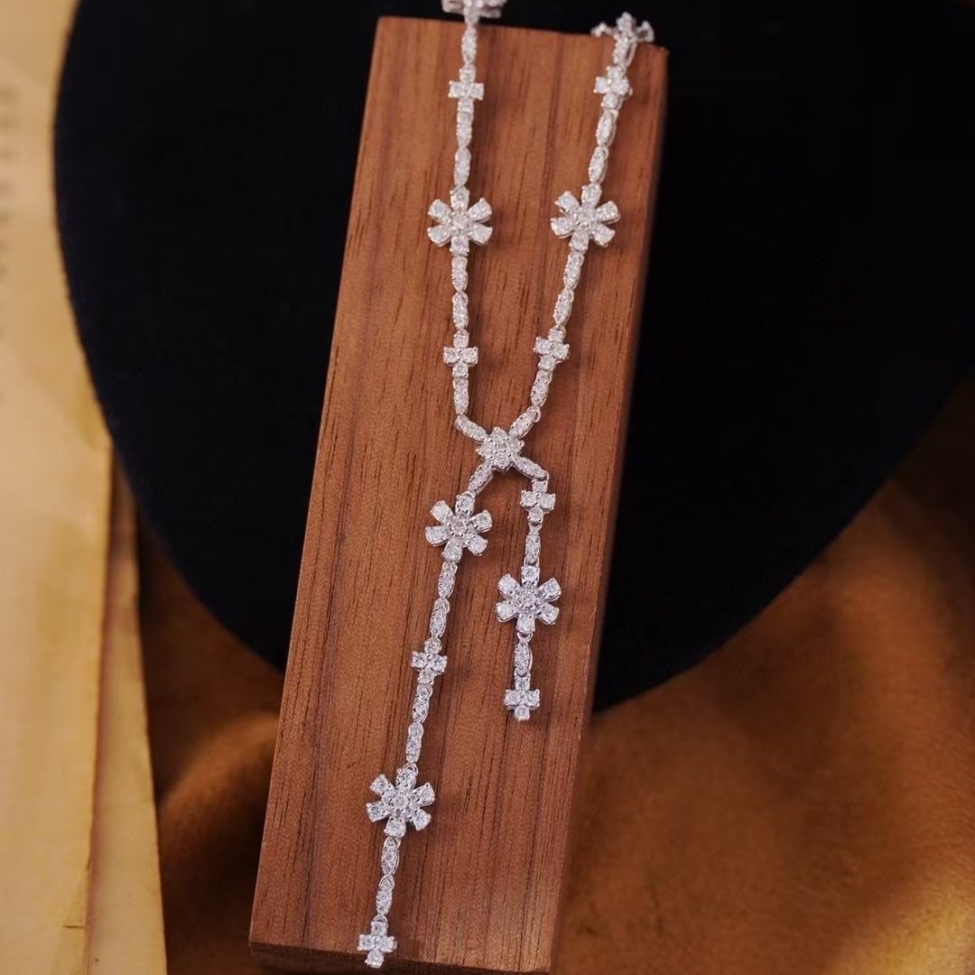 14k Gold 2.18 Ct Natural H Diamond Necklace - 5