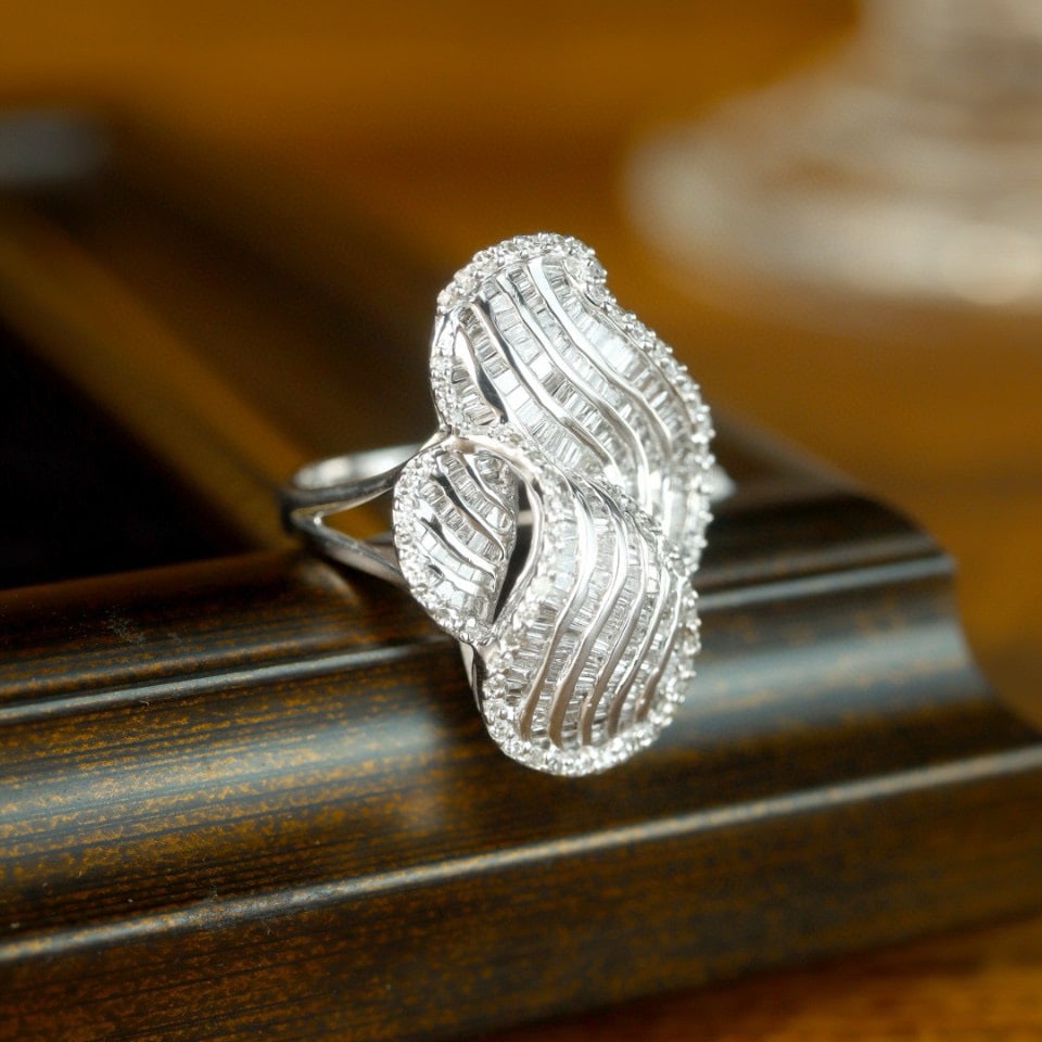 14k Gold 1.3 Ct Natural H Diamond Ring - 2