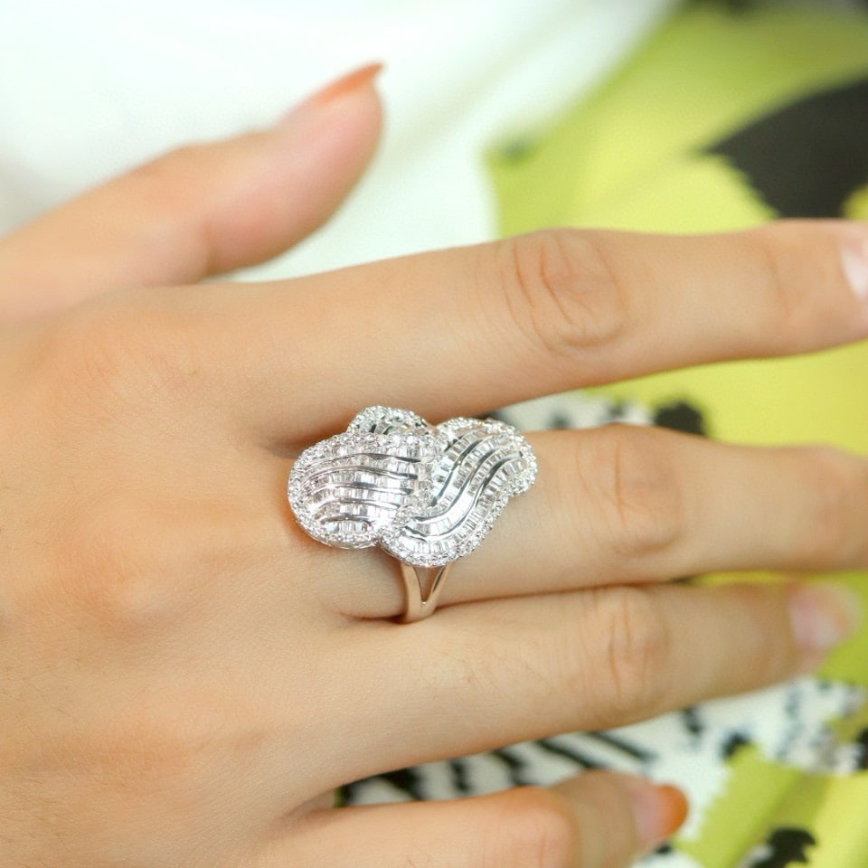 14k Gold 1.3 Ct Natural H Diamond Ring - 4