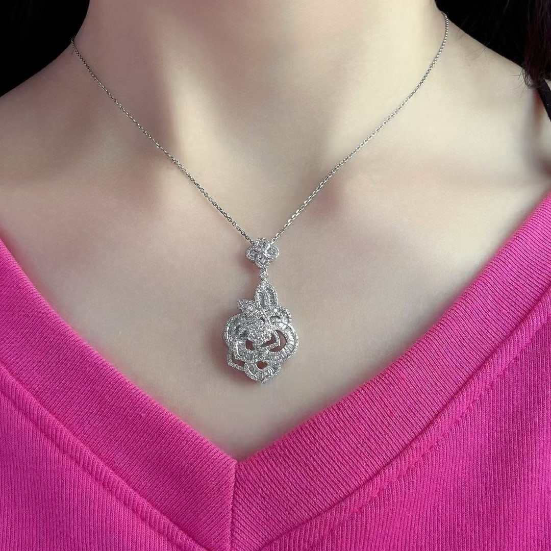 14k Gold 1.48 Ct Natural H Diamond Pendant( Without Chain ) - 2