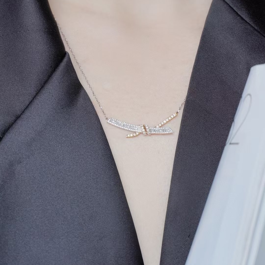 14k Gold 0.55 Ct Natural H Diamond Necklace - 3