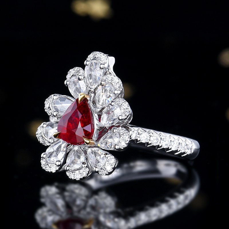 14k Gold 1.92 Ctw Natural Ruby & Diamond Ring/pendant( Without Chain ) - 2