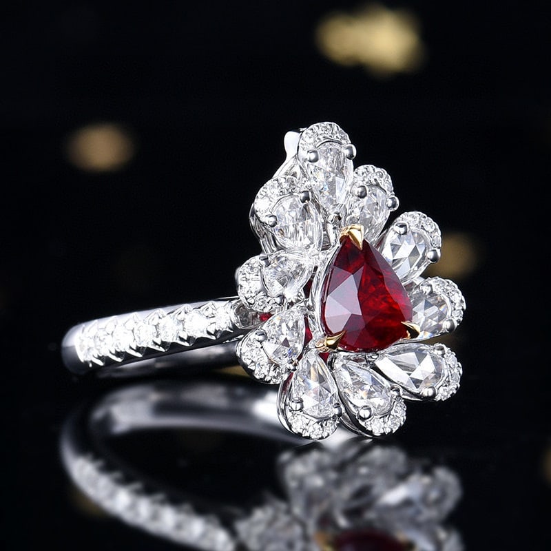 14k Gold 1.92 Ctw Natural Ruby & Diamond Ring/pendant( Without Chain ) - 3