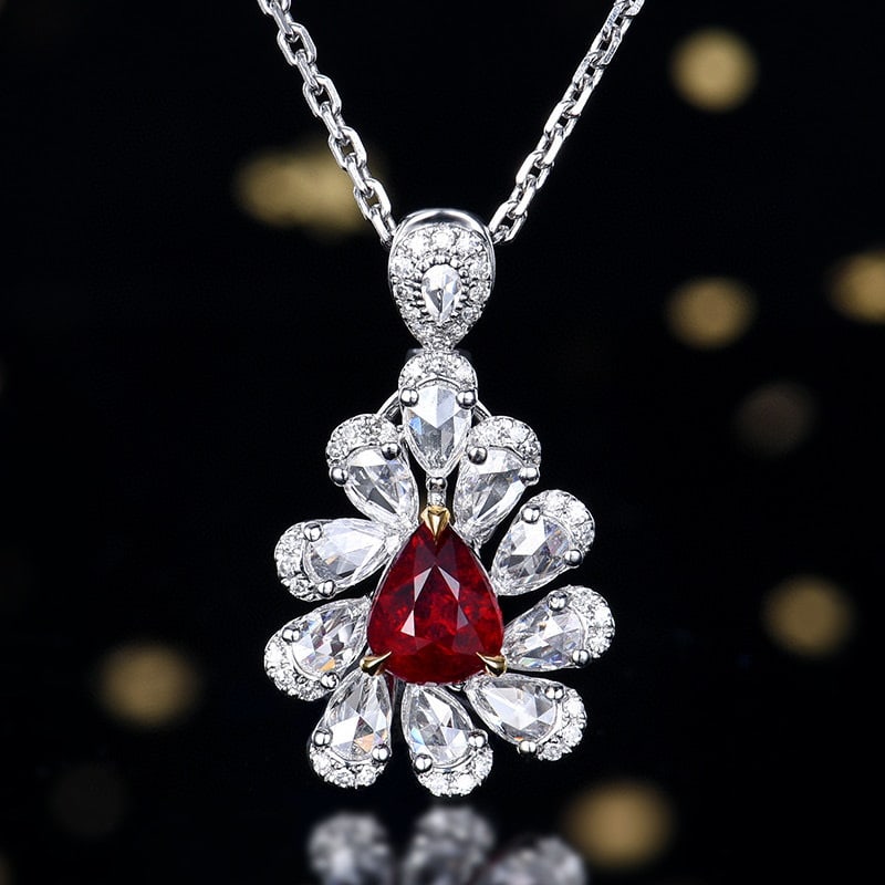14k Gold 1.92 Ctw Natural Ruby & Diamond Ring/pendant( Without Chain ) - 4
