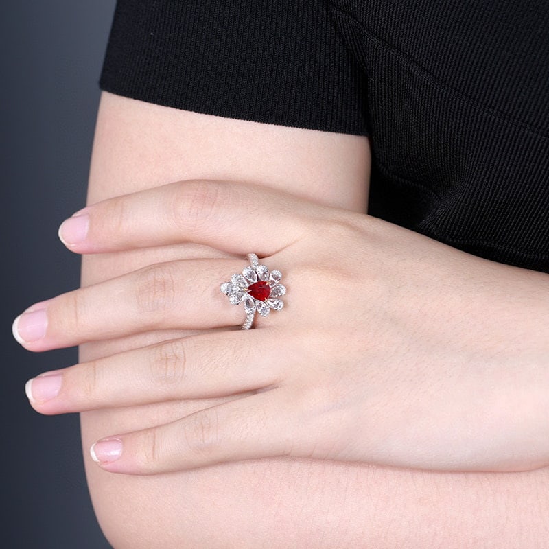 14k Gold 1.92 Ctw Natural Ruby & Diamond Ring/pendant( Without Chain ) - 5