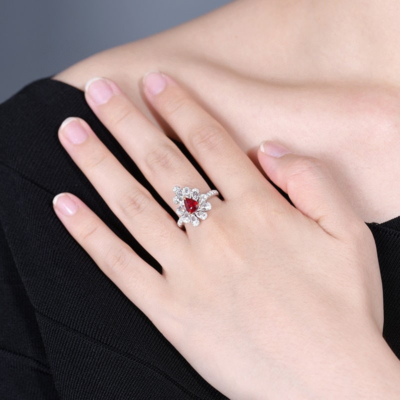 14k Gold 1.92 Ctw Natural Ruby & Diamond Ring/pendant( Without Chain ) - 6