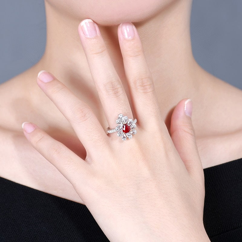 14k Gold 1.92 Ctw Natural Ruby & Diamond Ring/pendant( Without Chain ) - 7