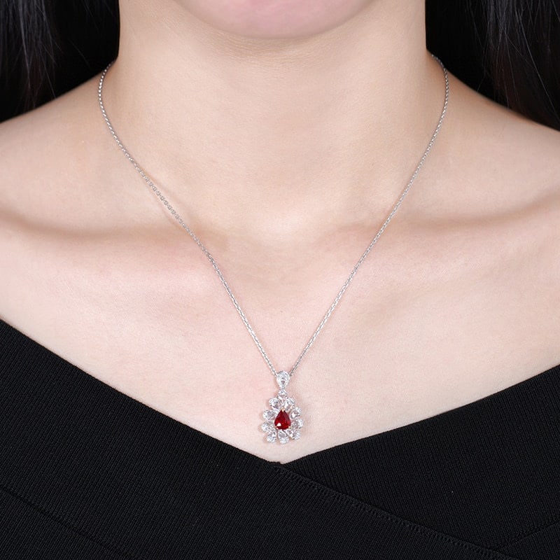 14k Gold 1.92 Ctw Natural Ruby & Diamond Ring/pendant( Without Chain ) - 8