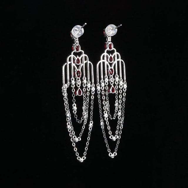 14k Gold 3.02 Ctw Natural Ruby & Diamond Earrings - 4
