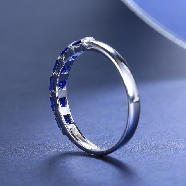 14k Gold 0.91 Ctw Natural Sapphire & Diamond Ring - 2