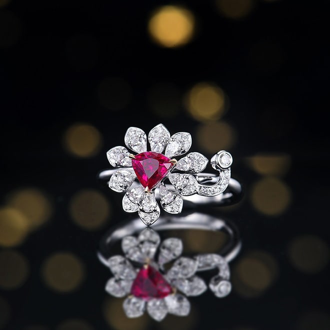 14k Gold 1.54 Ctw Natural Ruby & Diamond Ring - 4