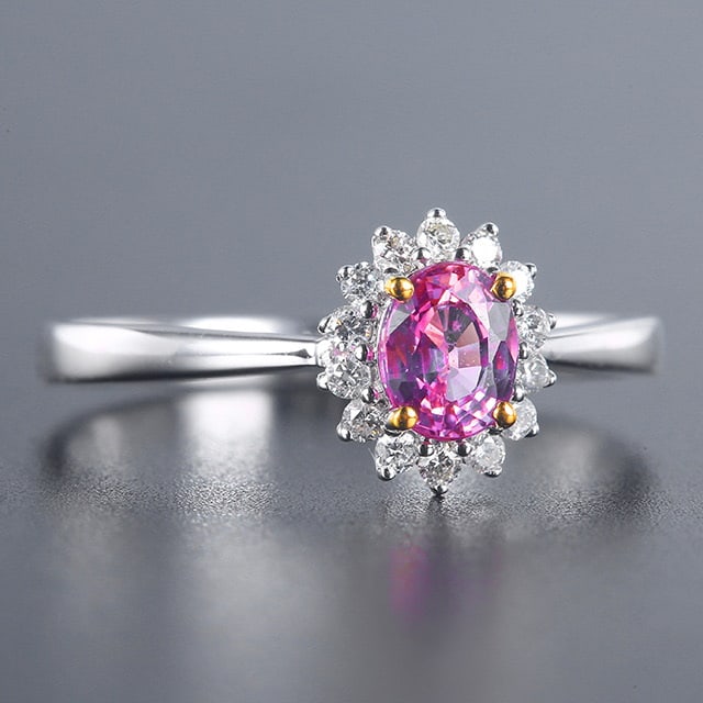 14k Gold 0.76 Ctw Natural Sapphire & Diamond Ring - 4