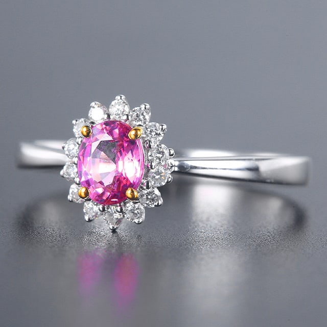 14k Gold 0.76 Ctw Natural Sapphire & Diamond Ring - 5