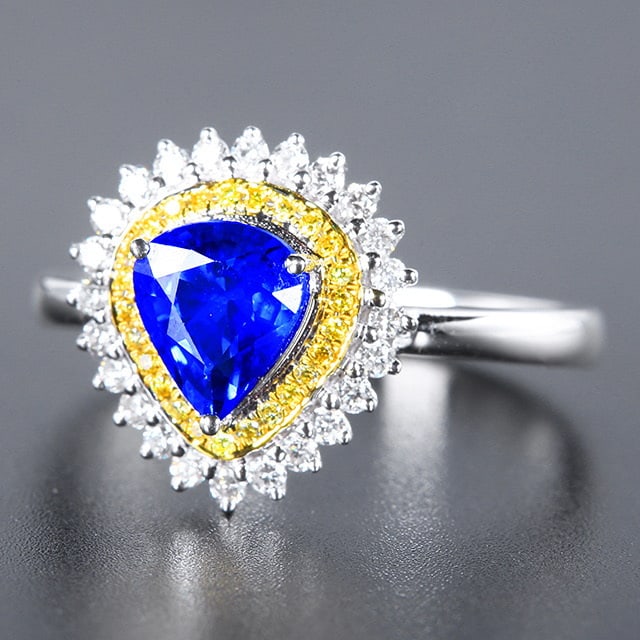 14k Gold 1.43 Ctw Natural Sapphire & Diamond Ring - 4