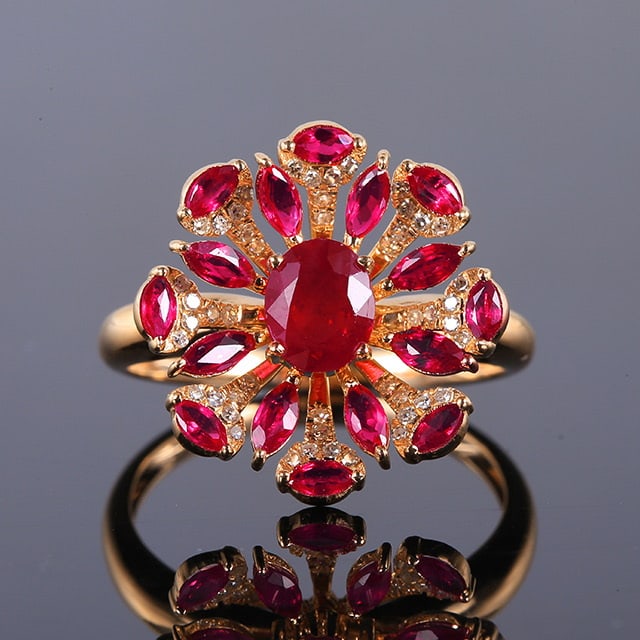 14k Gold 1.85 Ctw Natural Ruby & Ruby Ring (1 of 7)