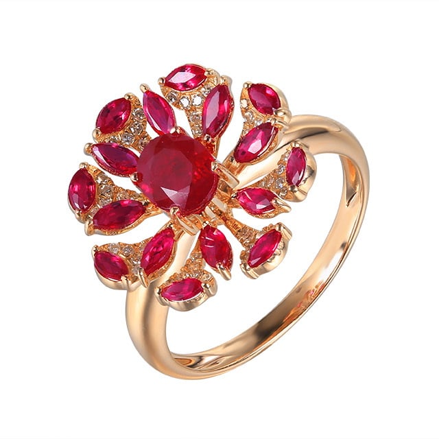 14k Gold 1.85 Ctw Natural Ruby & Ruby Ring - 3
