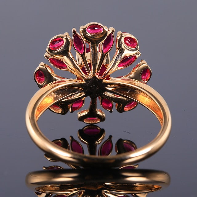 14k Gold 1.85 Ctw Natural Ruby & Ruby Ring - 4