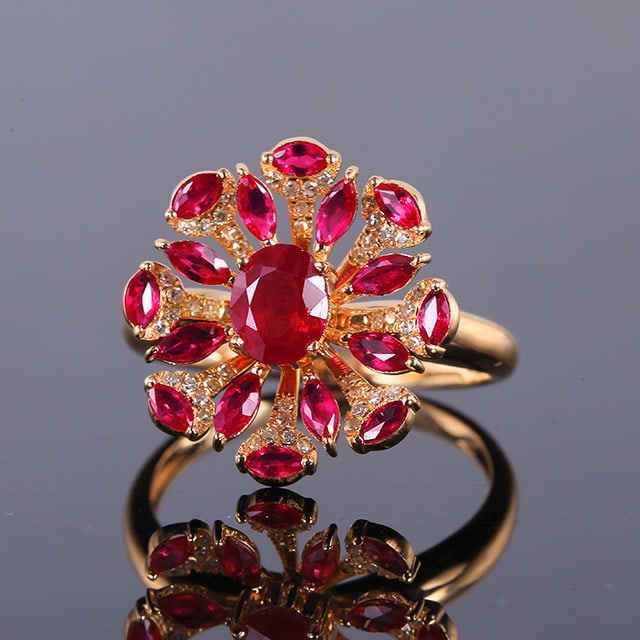 14k Gold 1.85 Ctw Natural Ruby & Ruby Ring - 6