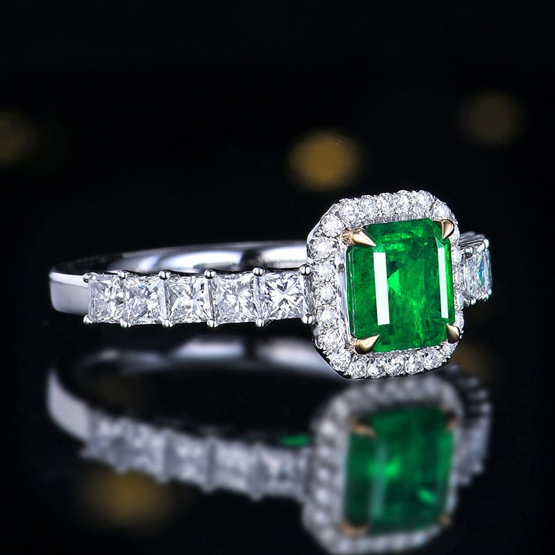 14k Gold 2.15 Ctw Vivid Green Natural Emerald & Diamond Ring - 3