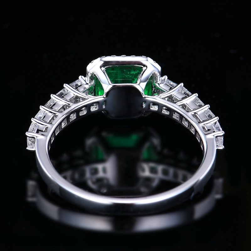 14k Gold 2.15 Ctw Vivid Green Natural Emerald & Diamond Ring - 5