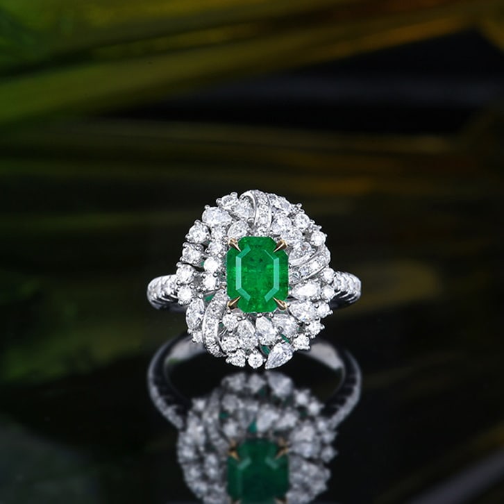 14k Gold 3.06 Ctw Vivid Green Natural Emerald & Diamond Ring/pendant( Without Chain ) - 2
