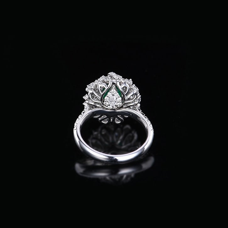 14k Gold 3.06 Ctw Vivid Green Natural Emerald & Diamond Ring/pendant( Without Chain ) - 4