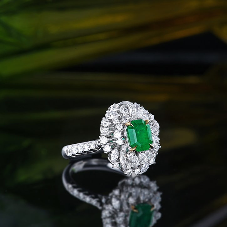 14k Gold 3.06 Ctw Vivid Green Natural Emerald & Diamond Ring/pendant( Without Chain ) - 5