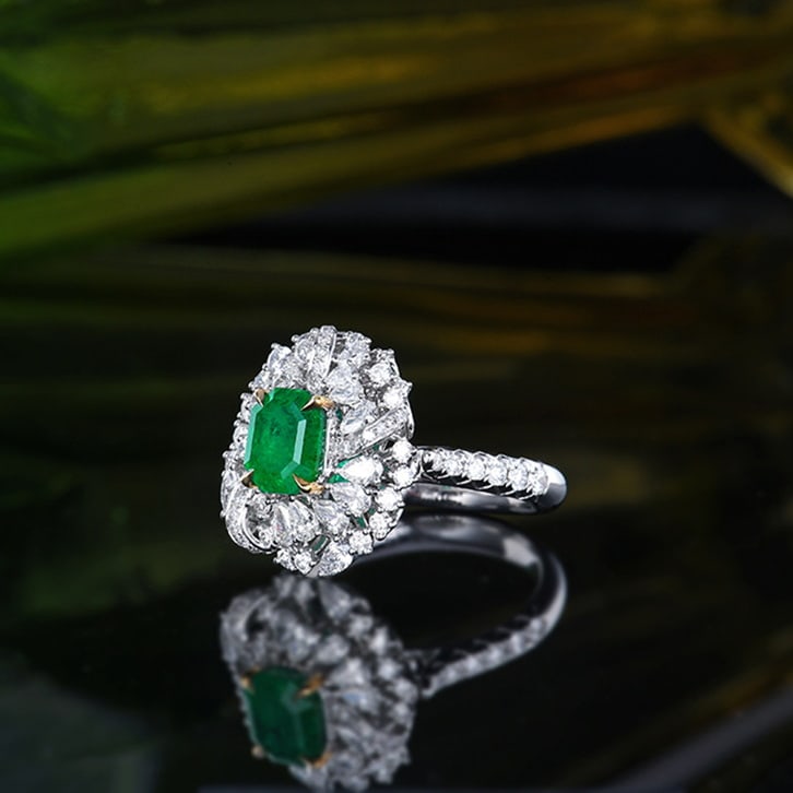 14k Gold 3.06 Ctw Vivid Green Natural Emerald & Diamond Ring/pendant( Without Chain ) - 6