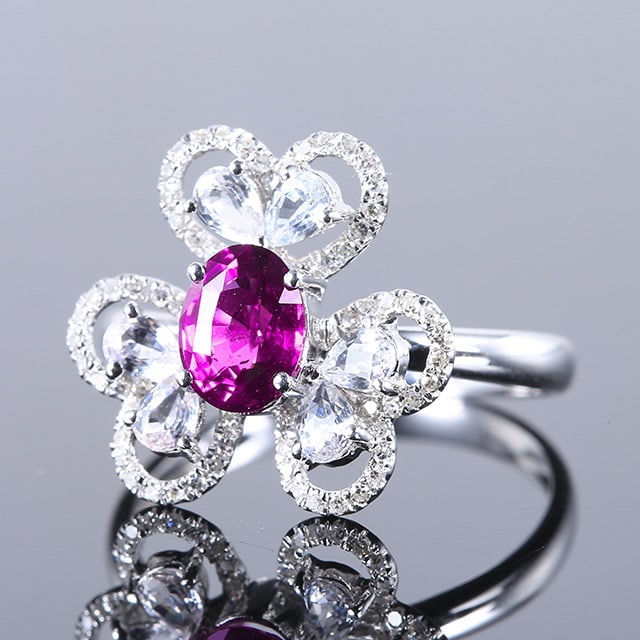 14k Gold 1.34 Ctw Natural Sapphire & Diamond Ring - 5