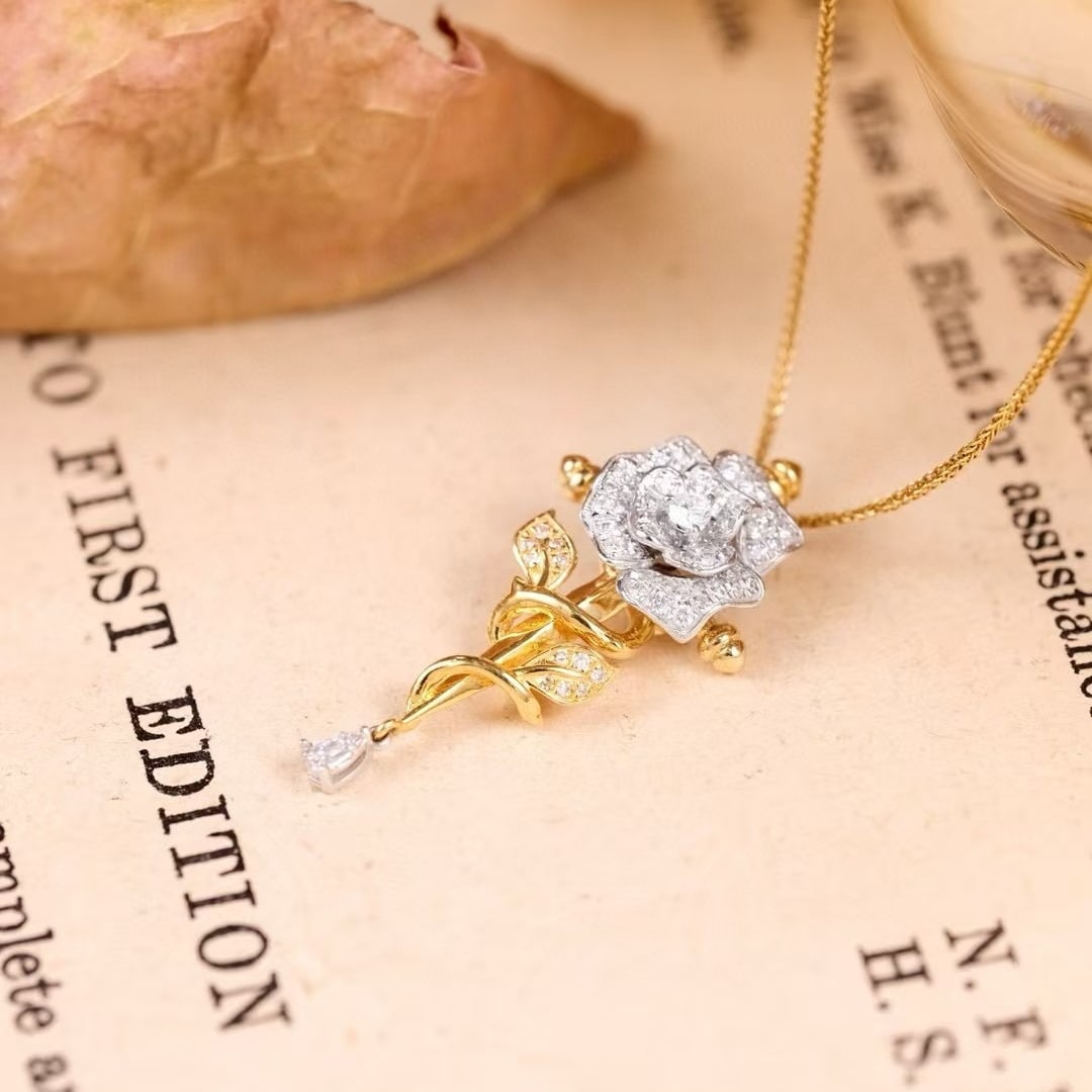 14k Gold 0.4 Ct Natural H Diamond Pendant( Without Chain ) - 6