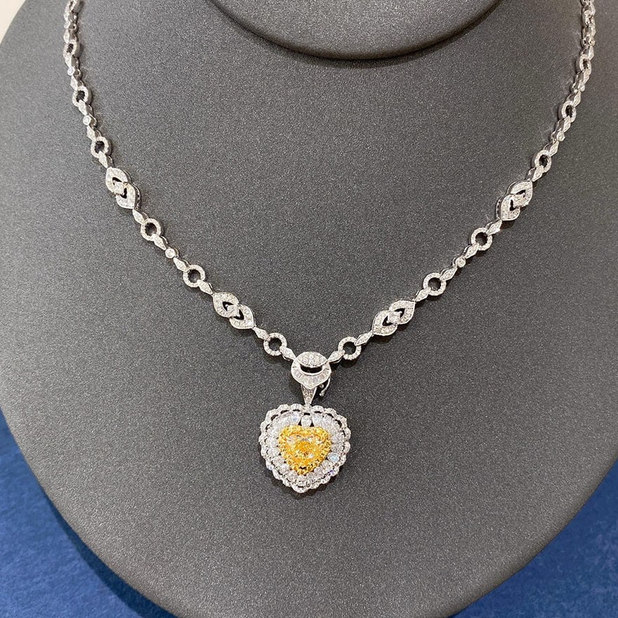 14k Gold 4.30 Ctw Natural Yellow Diamond & Diamond Ring/pendant( Without Chain ) - 4