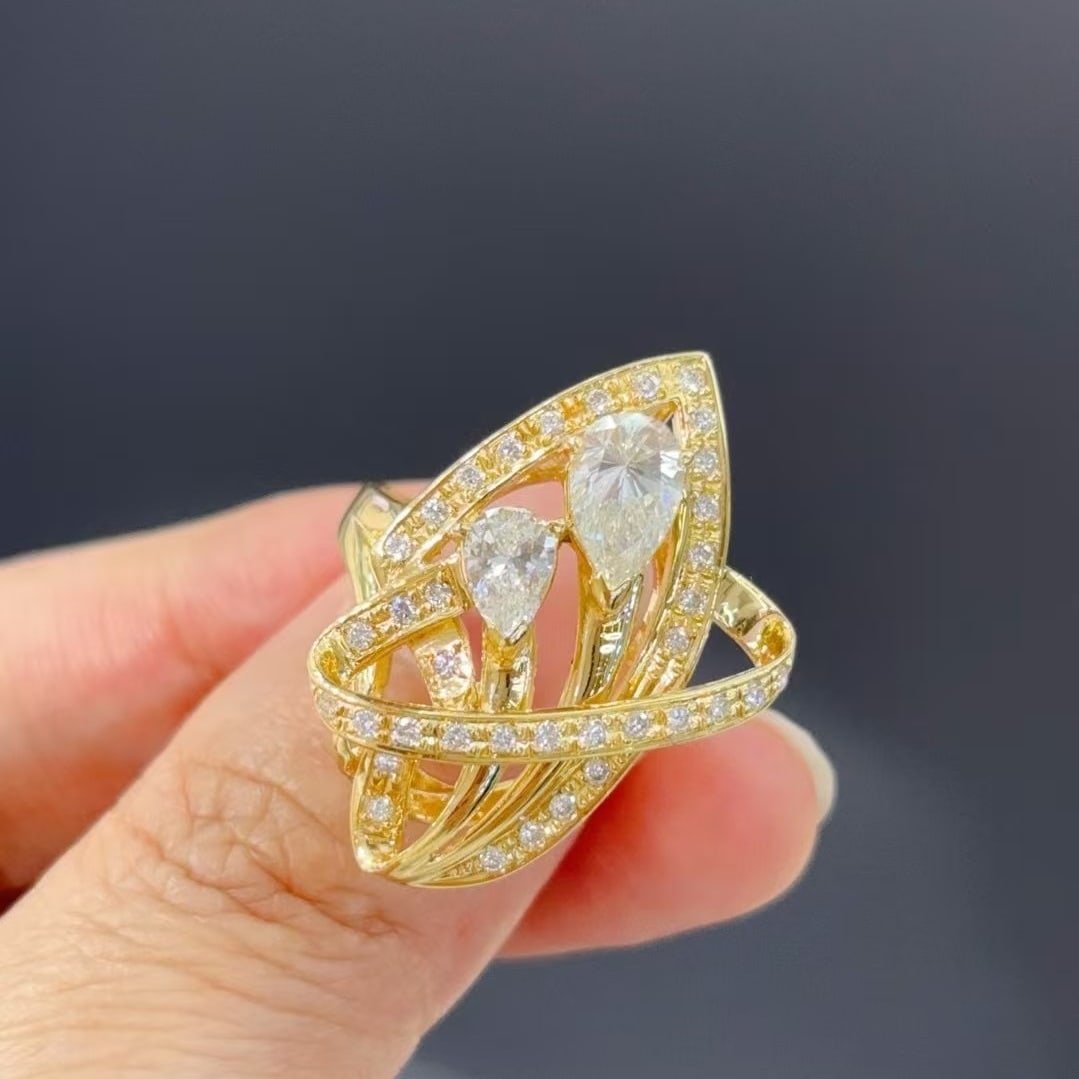 14k Gold 1.57 Ctw Natural H Diamond Ring - 2