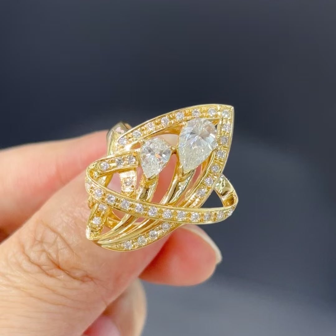 14k Gold 1.57 Ctw Natural H Diamond Ring - 3