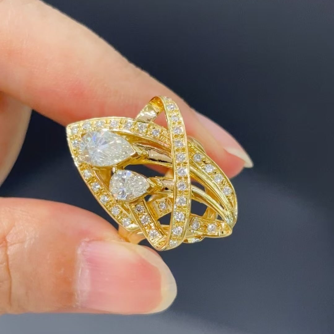 14k Gold 1.57 Ctw Natural H Diamond Ring - 5