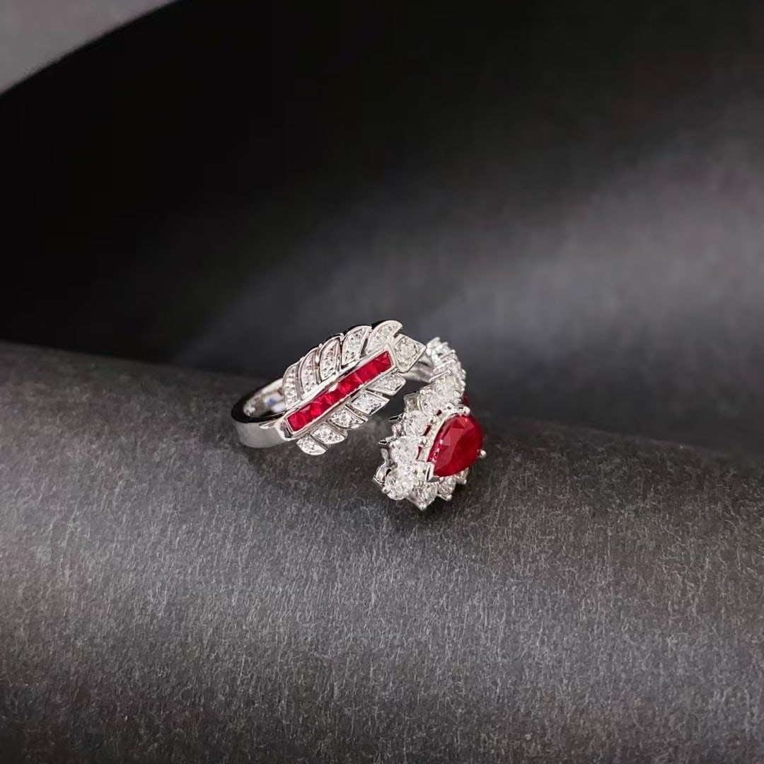 14k Gold 1.61 Ctw Natural Ruby & Ruby Ring - 3
