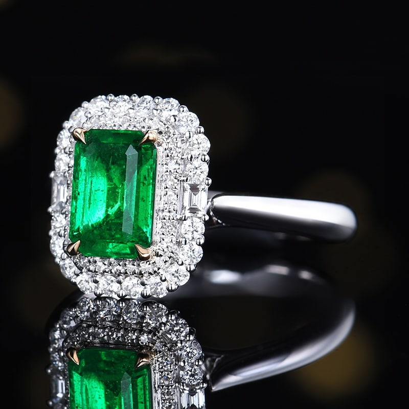 14k Gold 1.51 Ctw Vivid Green Natural Emerald & Diamond Ring/pendant( Without Chain ) - 3