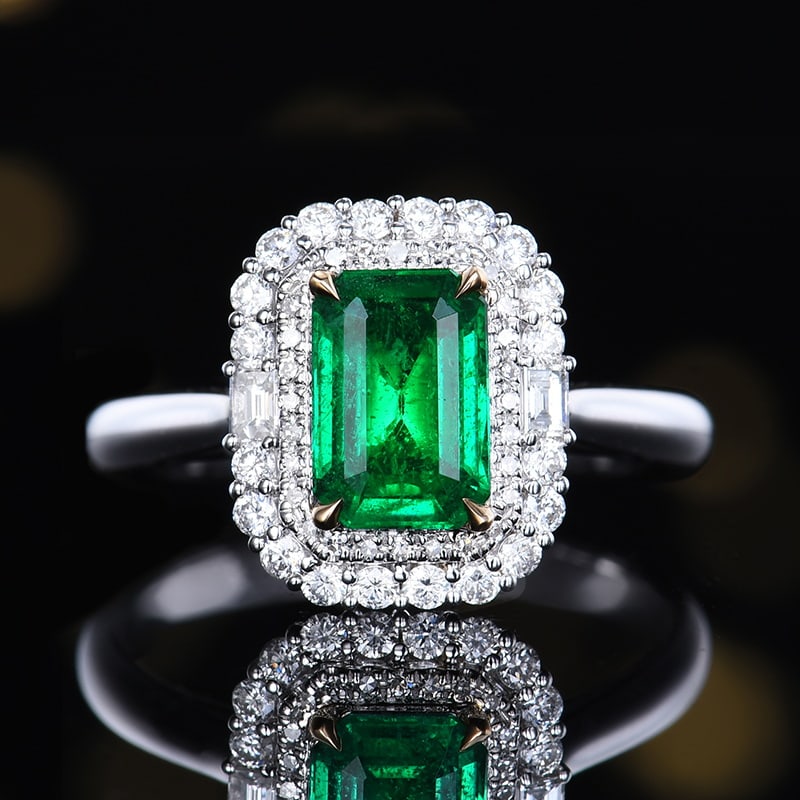 14k Gold 1.51 Ctw Vivid Green Natural Emerald & Diamond Ring/pendant( Without Chain ) - 4