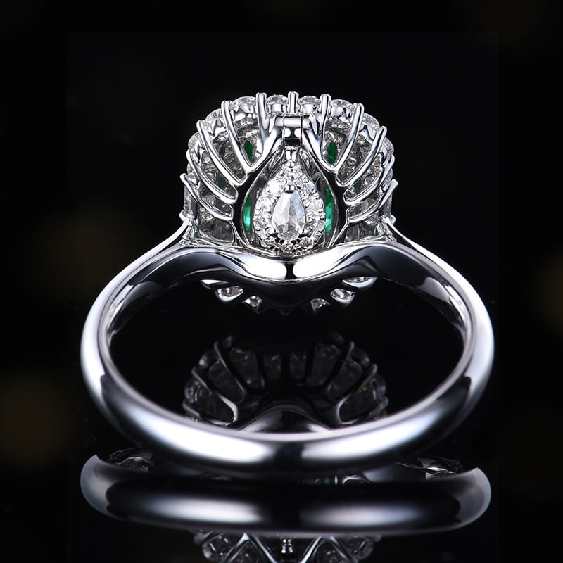 14k Gold 1.51 Ctw Vivid Green Natural Emerald & Diamond Ring/pendant( Without Chain ) - 5