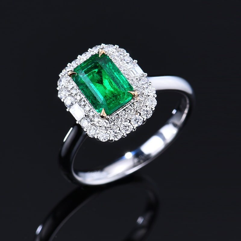 14k Gold 1.51 Ctw Vivid Green Natural Emerald & Diamond Ring/pendant( Without Chain ) - 6