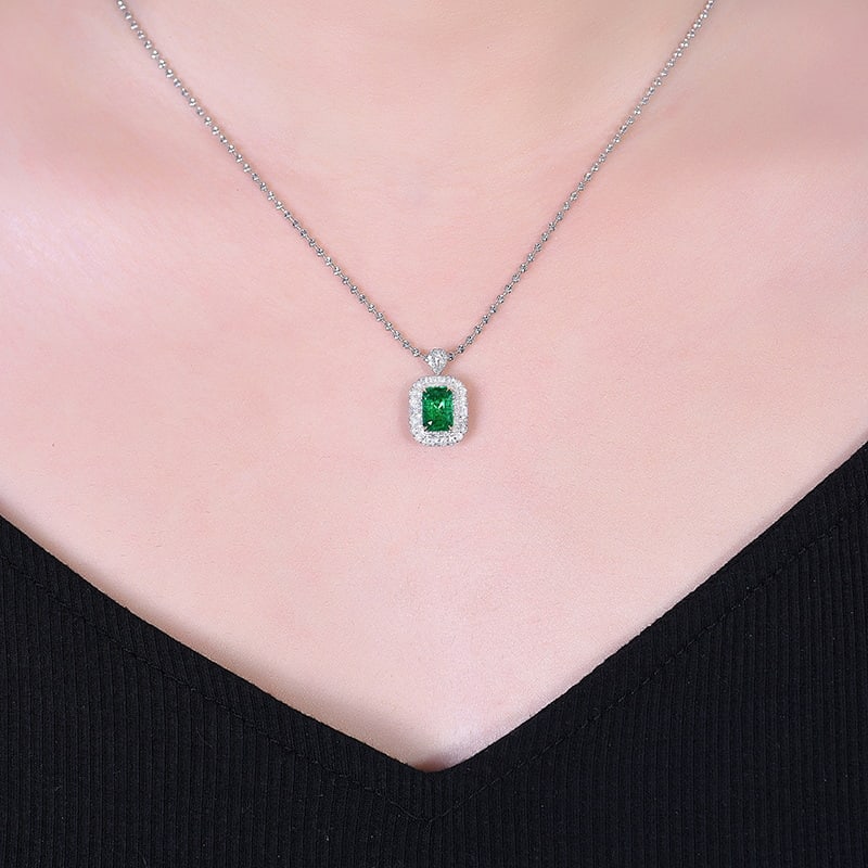 14k Gold 1.51 Ctw Vivid Green Natural Emerald & Diamond Ring/pendant( Without Chain ) - 7